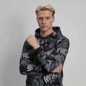 Frontier Falcon Graphic Hoodie - Black