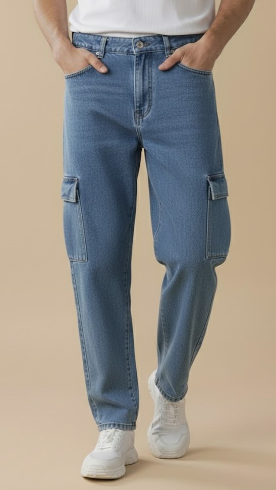 unnamed (1) Falcon's Cargo Baggy Jeans – Sky Blue
