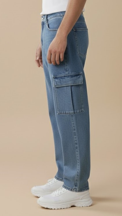 unnamed (3) Falcon's Cargo Baggy Jeans – Sky Blue