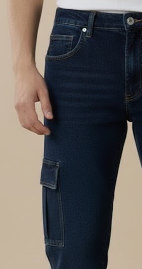 unnamed Falcon's Baggy Cargo Jeans – Indigo Blue